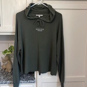 Express Olive Green Hoodie Sweatshirt